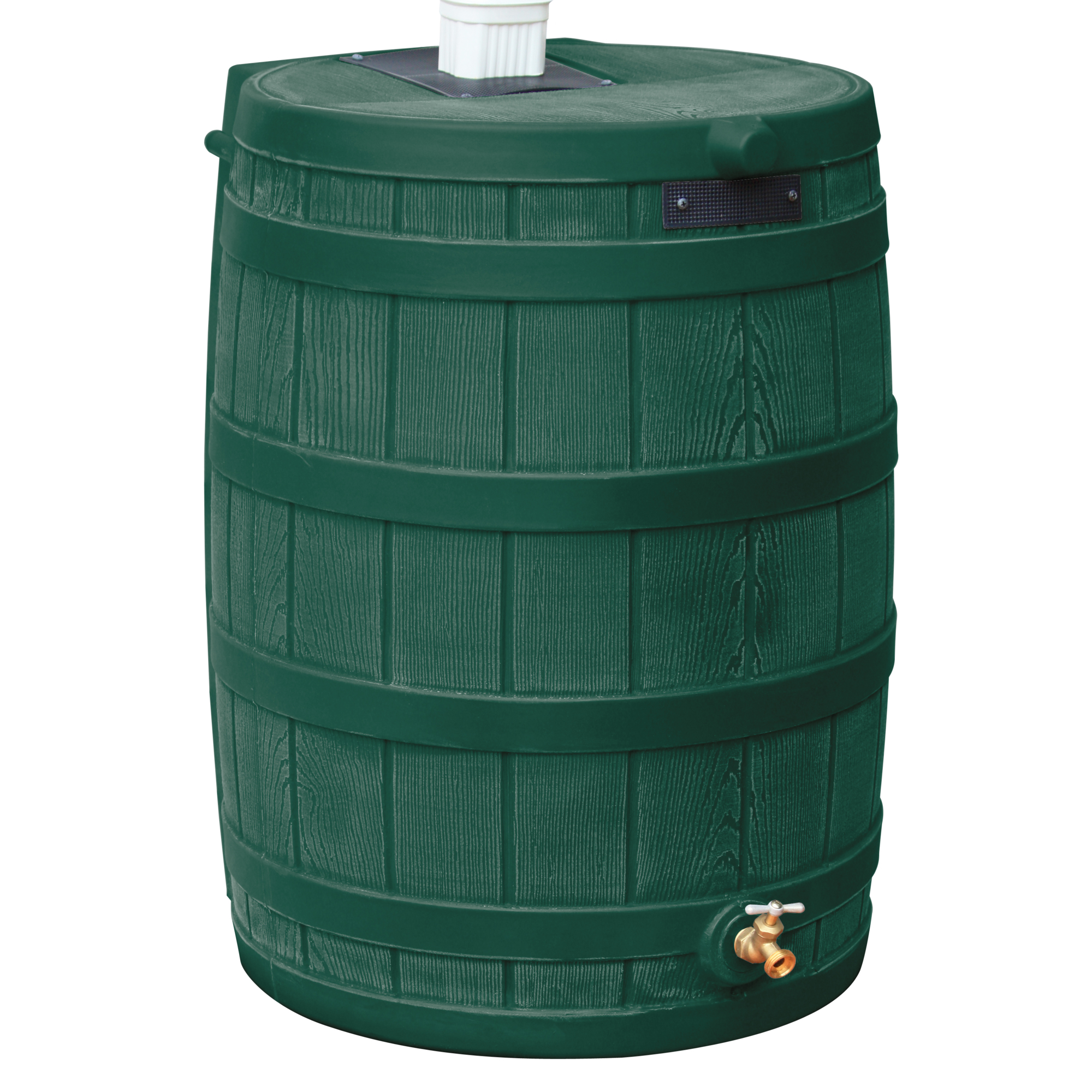 Good Ideas Rain Wizard Rain Barrel — 40 Gallon, Faux Oak Barrel Design, Green, Model# RW40-GRN